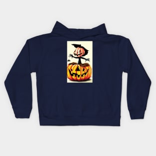 Halloween Scary Evil Pumpkin Funny Pumpkin Head Kids Hoodie